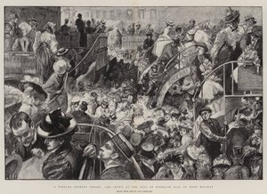 Popularny kurort Cockney, tłum u podnóża wzgórza Highgate w święta państwowe