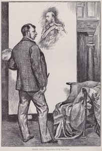 Frank Holl, obraz w swojej pracowni (grafika) autorstwa Charles Paul Renouard