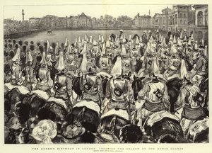 Urodziny Królowej w Londynie, sztandar w Horse Guards
