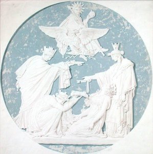 Projekt medalionu przedstawiającego chwałę Napoleona (1769-1821) (ołówek i wc na papierze)