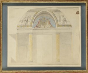 Studium do dekoracji tronu w Palais des Tuileries autorstwa Charles Percier