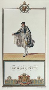 Mundur Radnego Stanu na Koronację Napoleona, 1804 (kolorowy grawerunek)