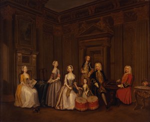 Portret Algernona Seymoura, lorda Hertforda (później siódmego księcia Somerset) z pułkownikiem Tomkinsem Wardourem, pułkownikiem Brownem, lordem Beauchamp, Frances, Lady Hertford, Lady Elizabeth Seymour i panną Herbert