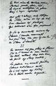 Poemat z autografem „Reve Parisien” (pióro i atrament na papierze) (zdjęcie czarno-białe) autorstwa Charles Pierre Baudelaire