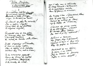 Poemat z autografem „Reve Parisien” (pióro i atrament na papierze) (zdjęcie czarno-białe)
