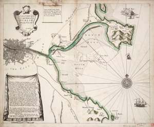 Prawidłowa mapa miasta i portu Dublin, Irlandia autorstwa Charles Price