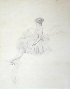 Wróżka na lilii (silverpoint) autorstwa Charles Prosper Sainton