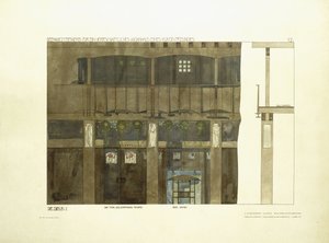 Hol wejściowy, ok. 1901 (litografia kolorowa) autorstwa Charles Rennie (after) Mackintosh