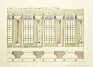 Recepcja i Sala Muzyczna, ok. 1901 (litografia kolorowa) autorstwa Charles Rennie (after) Mackintosh