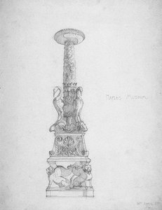 Świecznik (?), Muzeum Neapolu, 1891 autorstwa Charles Rennie Mackintosh