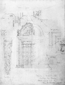 Drzwi w małym krużganku, Certosa di Pavia, 1891 autorstwa Charles Rennie Mackintosh