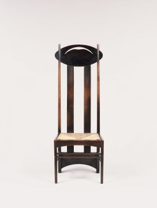 Krzesło boczne z wysokim oparciem dla Argyle Street Tea Rooms, Glasgow autorstwa Charles Rennie Mackintosh
