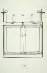 Rysowanie linii mebli (szafy), ok. 1910 (tusz na papierze) autorstwa Charles Rennie Mackintosh