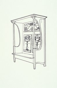 Rysowanie linii mebli (szafa), ok. 1910 (tusz na papierze) autorstwa Charles Rennie Mackintosh