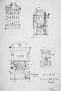 Zabytki, S. Maria del Popolo, Rzym, 1891 autorstwa Charles Rennie Mackintosh