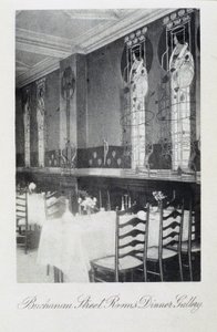 Fragment muralu do Cranston Tearooms, Buchanan Street, Glasgow autorstwa Charles Rennie and MacDonald Mackintosh Margaret Mackintosh