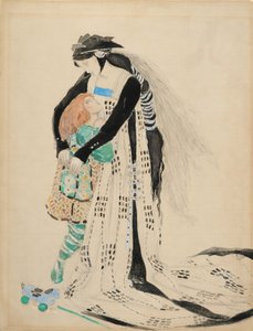 Projekt kostiumu na śmierć Tintagilesa, 1912 (wc na papierze) autorstwa Charles Ricketts