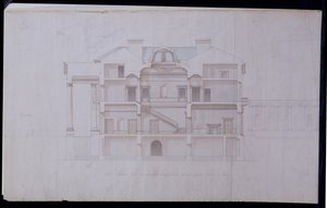Projekt domu w Lough Crew, hrabstwo Meath, Irlandia, ok. 1825 (pióro, tusz i papier czerpany)