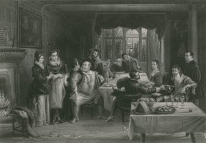Falstaff i jego przyjaciele, wesołe żony Windsoru autorstwa Charles Robert Leslie
