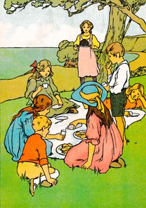 Kolacja wigilijna w Nowej Zelandii, 1912 r. autorstwa Charles Robinson