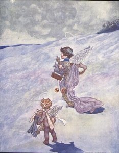 Anioły bożonarodzeniowe z zabawkami autorstwa Charles Robinson
