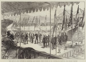 Nowa droga na kontynent autorstwa Sheerness and Flushing, książę Henryk z Holandii przyjmuje angielskich gości autorstwa Sir John Charles Robinson