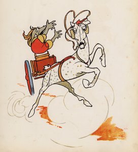 Nonsens: Wypadek zaprzęgu konnego (kolorowa litografia) autorstwa Charles Robinson