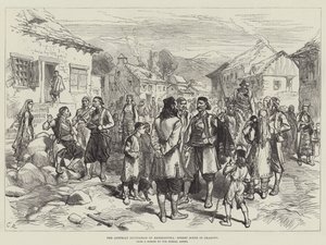 Austriacka okupacja Hercegowiny, scena uliczna w Grahovo autorstwa Sir John Charles Robinson