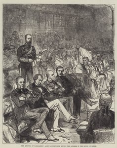 Spotkanie Parlamentu, Lord Ravensworth przenoszenie przemówienia w Izbie Lordów autorstwa Sir John Charles Robinson
