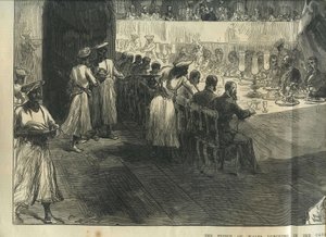Książę Walii podczas lunchu w jaskiniach Elephanta autorstwa Charles Robinson