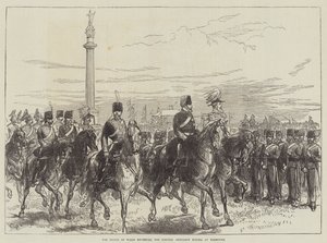 Książę Walii przegląda Norfolk Artillery Militia w Yarmouth