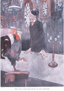 Kogut zanosi perłę jubilerowi, lata 30. XX wieku autorstwa Charles Robinson