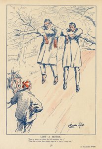 Zagubiony - silnik (kolorowa litografia) autorstwa Charles Robinson Sykes