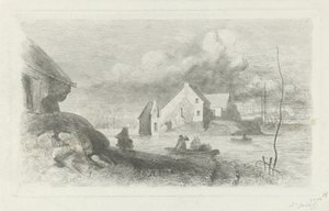 Powódź w Lith Katastrofa powodziowa 1855 (tytuł serii) autorstwa Charles Rochussen