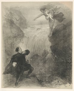 Scena z baletu „Potwór i magik” autorstwa Charles Rochussen