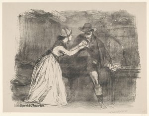 Scena z dramatu scenicznego The Child Robber Zapowiedzi baletów i spektakli wystawianych w Teatrze Miejskim w Amsterdamie (tytuł serii) autorstwa Charles Rochussen