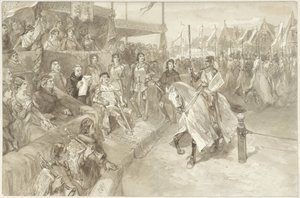 Gra turniejowa w Haarlemie, ilustracja odcinka z De Roos van Dekama autorstwa Charles Rochussen