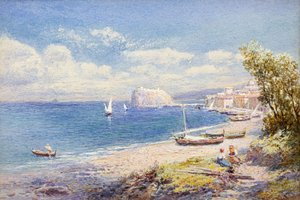 Zatoka Neapolitańska (akwarela) autorstwa Charles Rowbotham