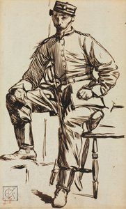 Charles Keene jako wolontariusz autorstwa Charles Samuel Keene
