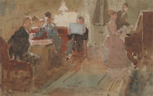 Wieczorne rozrywki autorstwa Charles Samuel Keene