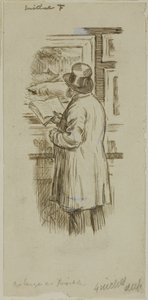 Mężczyzna na wystawie autorstwa Charles Samuel Keene