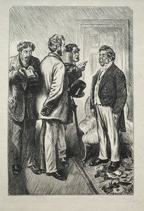 Nasz świąteczny indyk, pan Bobsby zaniepokojony autorstwa Charles Samuel Keene