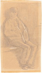 Siedzący mężczyzna autorstwa Charles Samuel Keene