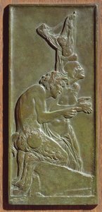 Nimfa i Satyr, c.1930 (brąz) (patrz także 165266)