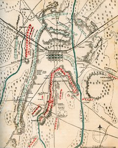 Mapa bitwy pod Gettysburgiem, Pensylwania, 1-3 lipca 1863 1862-1867. autorstwa Charles Sholl