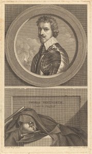 Thomas Wentworth, hrabia Strafford autorstwa Charles Simonneau after Adriaen van der Werff after Sir Anthony van Dyck