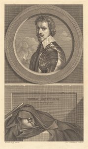 Thomas Wentworth, hrabia Strafford autorstwa Charles Simonneau after Adriaen van der Werff after Sir Anthony van Dyck