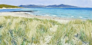 Trawy plażowe, Berneray, 2011 (olej na płótnie) autorstwa Charles Simpson