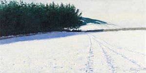 Ciemne drzewa i śnieg, 2011 (olej na płótnie) autorstwa Charles Simpson