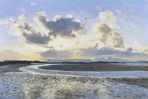 Wieczorne chmury, Eigg i Rum, 2015 (olej na płótnie) autorstwa Charles Simpson